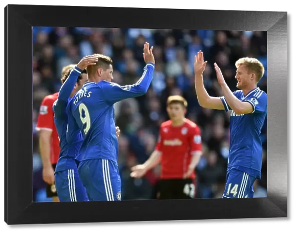 Torres and Schurrle in Jubilant Celebration: Chelsea's Second Goal vs. Cardiff City (May 11, 2014)