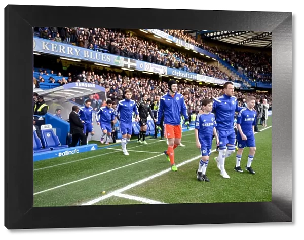 Chelsea Players Take the Field: Chelsea vs. Newcastle United, Barclays Premier League, Stamford Bridge (10th January 2015)