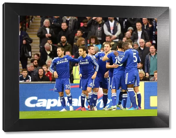Chelsea's Euphoric Moment: John Terry Scores the Winning Goal against Tottenham in the Carling Cup Final at Wembley Stadium (1st March 2015)