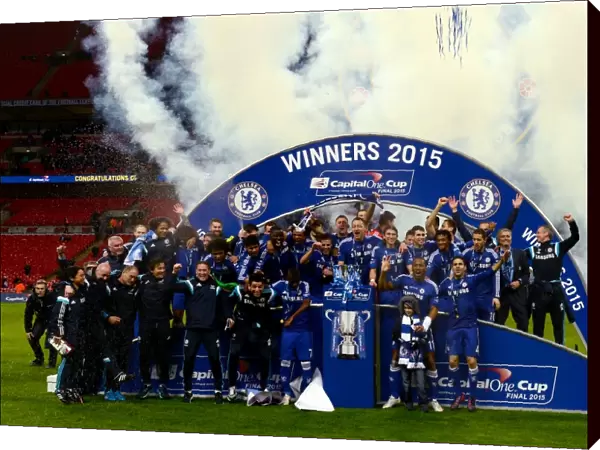 Chelsea's Glory: Celebrating Capital One Cup Victory Over Tottenham Hotspur at Wembley Stadium (March 1, 2015)