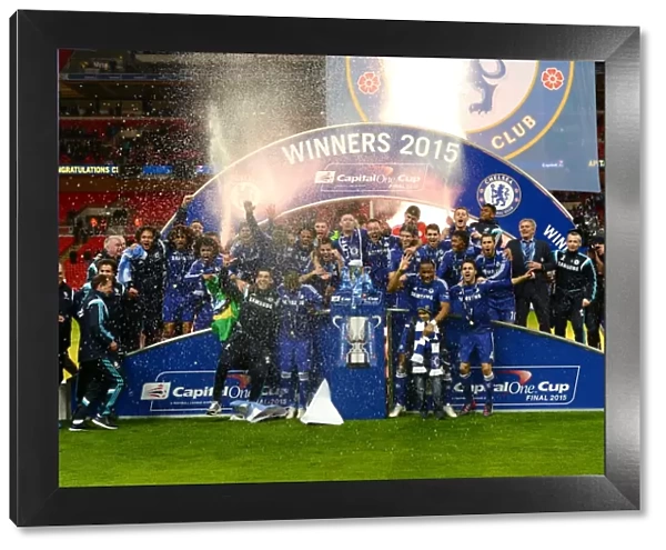 Chelsea Celebrates Capital One Cup Victory: Chelsea vs. Tottenham Hotspur at Wembley Stadium (March 1, 2015)