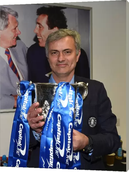 Jose Mourinho and Chelsea Celebrate Capital One Cup Victory: A Triumph over Tottenham Hotspur at Wembley Stadium (March 1, 2015)