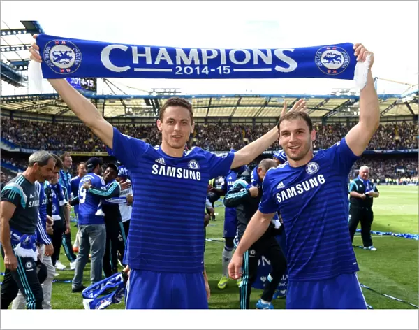 Chelsea Football Club: Nemanja Matic and Branislav Ivanovic's Title-Winning Celebration at Stamford Bridge (May 3, 2015)