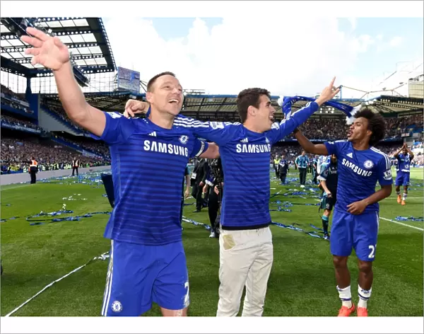 Chelsea Champions: John Terry, Oscar, and Willian's Triumphant Title Win Celebration at Stamford Bridge (May 3, 2015)