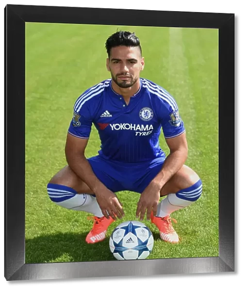 Chelsea FC: Radamel Falcao at 2015-16 Team Photocall, Cobham Training Ground