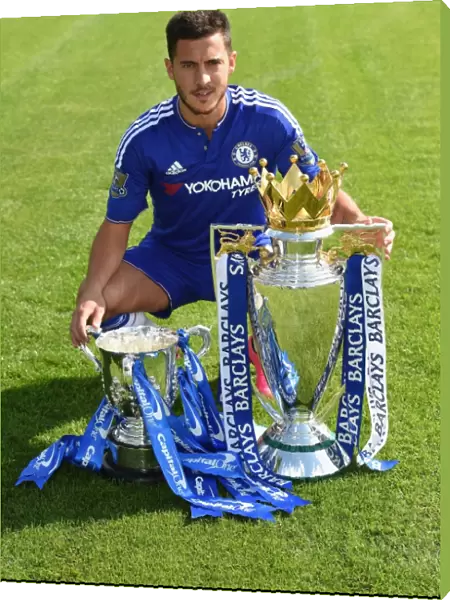 Chelsea FC: Eden Hazard at 2015-16 Team Photocall, Cobham Training Ground
