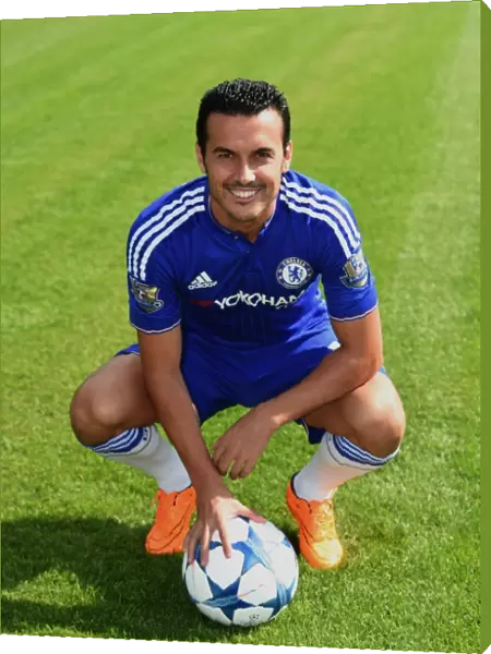 Chelsea FC: Pedro at 2015-16 Team Photocall, Cobham Training Ground