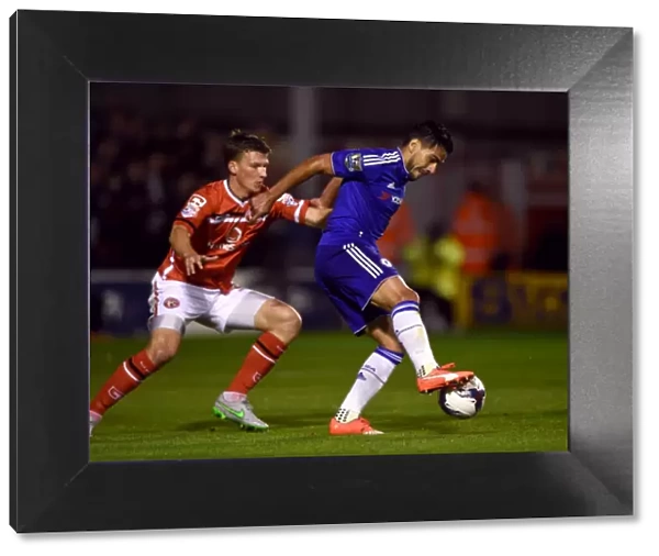 Falcao vs. Downing: A Battle for the Ball in Chelsea's Capital One Cup Clash (September 2015)