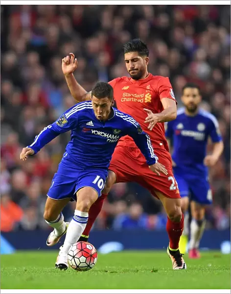 Battle for the Ball: Emre Can vs. Eden Hazard - A Riveting Clash in the Premier League 2015-16: Liverpool vs. Chelsea