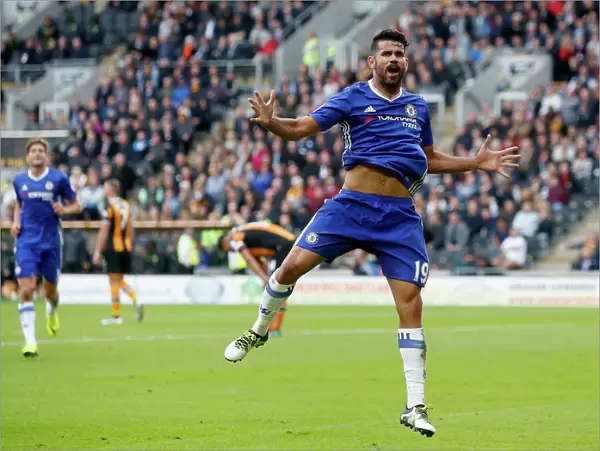 Diego Costa's Brace: Chelsea's Triumph at Hull City's KCOM Stadium (Premier League)
