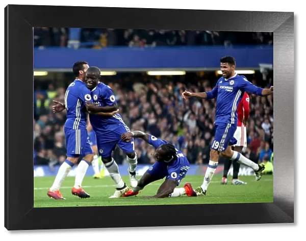 N'Golo Kante's Stamford Bridge Glory: Celebrating Chelsea's Fourth Goal Against Manchester United