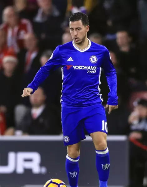 Eden Hazard in Action: Chelsea's Star Performer at Southampton's St Mary's Stadium