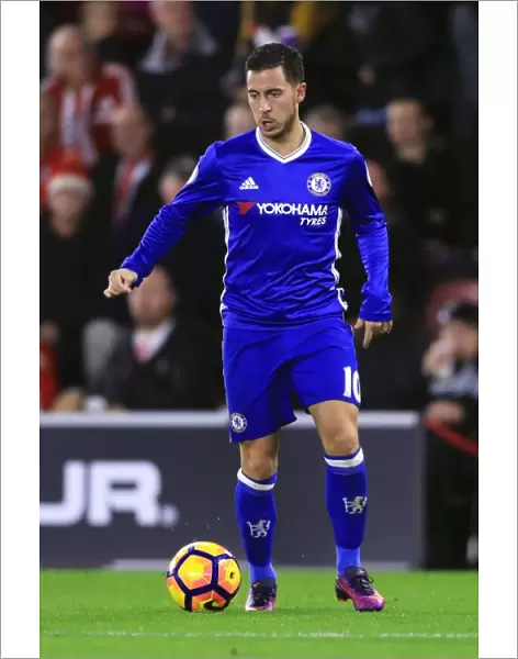 Eden Hazard in Action: Chelsea's Star Performer at Southampton's St Mary's Stadium