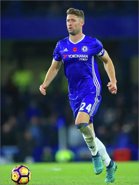 Gary Cahill in Action: Chelsea vs Everton - Premier League at Stamford Bridge