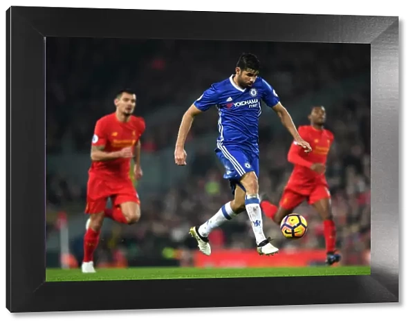 Diego Costa in Action: Liverpool vs. Chelsea, Premier League - Anfield Showdown