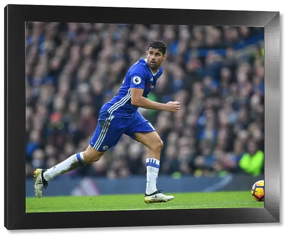 Diego Costa in Action: Chelsea vs. Arsenal, Premier League Rivalry at Stamford Bridge