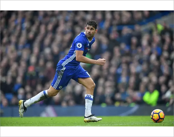 Diego Costa in Action: Chelsea vs. Arsenal, Premier League Rivalry at Stamford Bridge