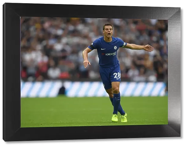 Cesar Azpilicueta in Action: Premier League 2017 - Chelsea vs. Tottenham (Away)