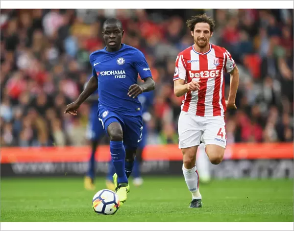 N'Golo Kante vs Joe Allen: Intense Midfield Battle at Stoke City vs Chelsea, Premier League