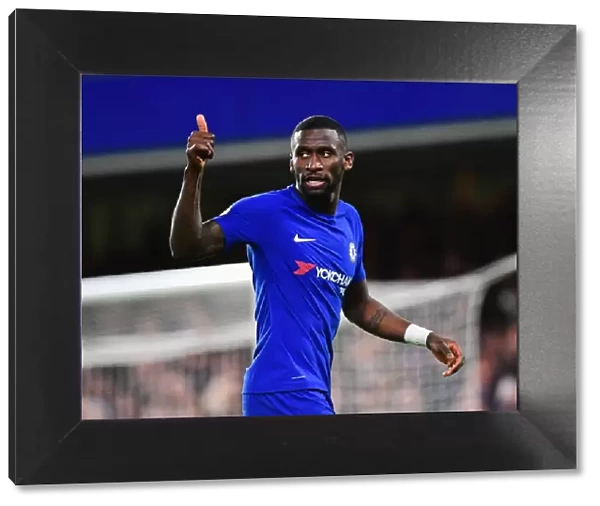 Chelsea's Rudiger Gives Thumbs Up at Stamford Bridge: Chelsea vs Brighton & Hove Albion, Premier League, December 2017
