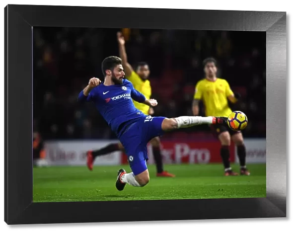 Chelsea's Olivier Giroud in Action against Watford - Premier League