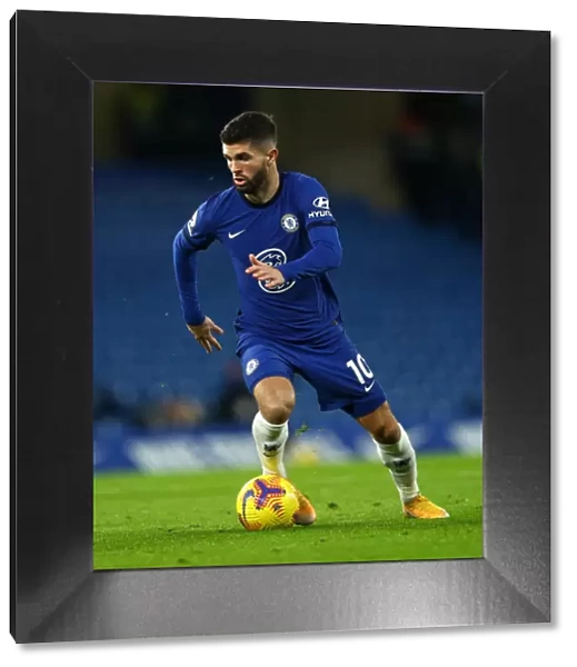 Chelsea vs Leeds United: Christian Pulisic in Action at Sold-Out Stamford Bridge, Premier League, London, December 2020