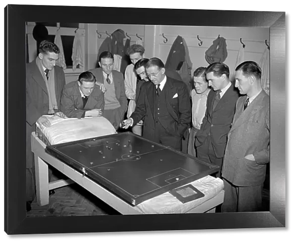 Chelsea Training: Billy Birrell Delivers Tactical Instructions to Players at Stamford Bridge (Football League Division One)