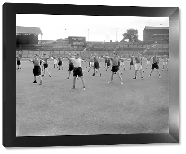 Chelsea Football Club: Players Warming Up for Training at Stamford Bridge, Division One Soccer League