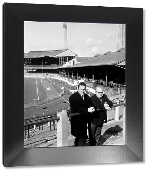 New Chelsea Manager Dave Sexton Meets Chairman Charles Pratt on the Stamford Bridge Terraces (1960s)