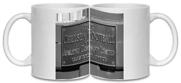 Chelsea Football Club: A Glimpse into the Past - The Old Brass Nameplate at Stamford Bridge, London, 1977