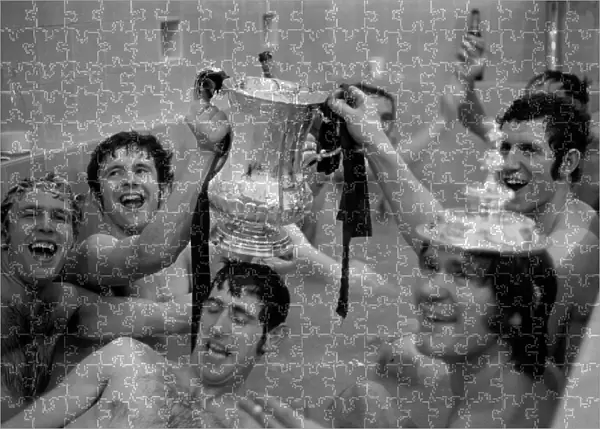 Chelsea's John Hollins and Peter Osgood Celebrate FA Cup Victory with Teamsmates after Chelsea vs Leeds United Final Replay
