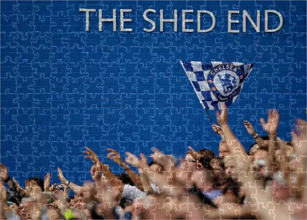 Chelsea Fans in Full Song: A Sea of Passion in the Shed End at Stamford Bridge, Barclays Premier League: Chelsea vs Swansea City