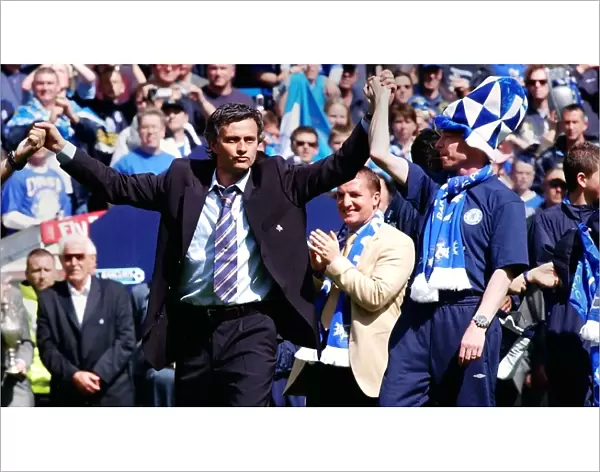 Jose Mourinho Celebrates Chelsea's FA Barclays Premiership Title Win Against Charlton Athletic