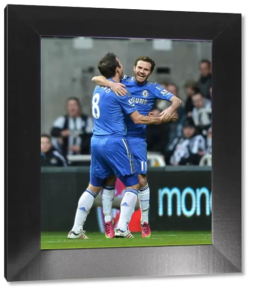 Chelsea's Juan Mata and Frank Lampard: A Dazzling Dance of Celebration after Scoring Against Newcastle United (February 2, 2013)