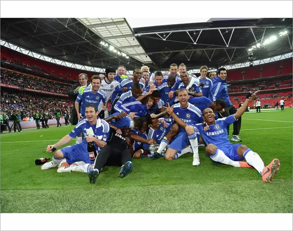 Chelsea's FA Cup Victory: Celebrating Over Liverpool at Wembley Stadium (2012)