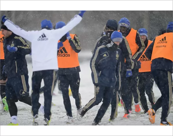 Demba Ba in Action: Chelsea FC Training at Cobham Ground, Barclays Premier League