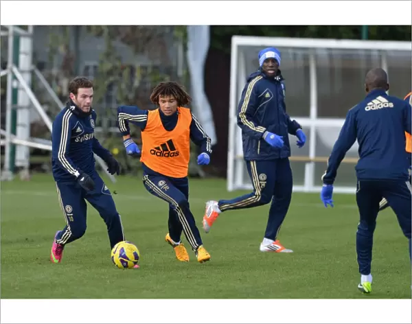 Intense Chelsea FC Training: Juan Mata, Nathan Ake, Demba Ba at Cobham Ground (February 2013)