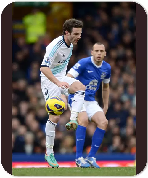 Juan Mata in Action: Everton vs. Chelsea, Premier League Rivalry at Goodison Park (30th December 2012)