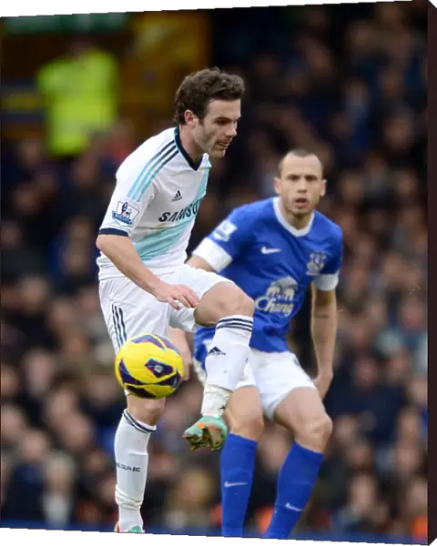 Juan Mata in Action: Everton vs. Chelsea, Premier League Rivalry at Goodison Park (30th December 2012)