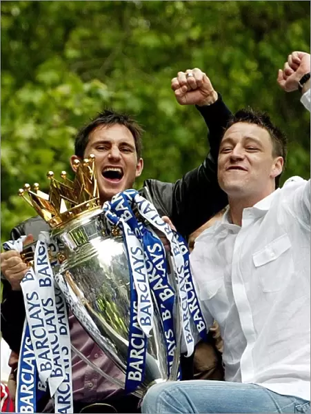 Frank Lampard and John Terry: Celebrating Premier League Glory with Chelsea Football Club (2004-2005)