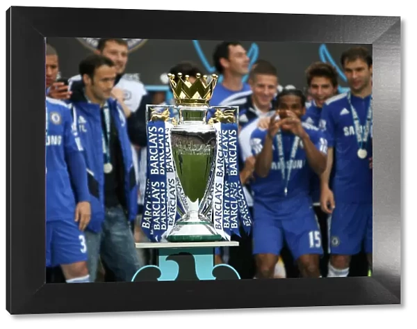 Triumphant Chelsea: Premier League Champions 2009-2010 with the Trophy at Stamford Bridge