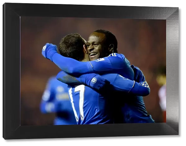 Chelsea's Victor Moses and Eden Hazard: Unstoppable Duo Celebrates Goals in FA Cup Fifth Round Clash vs. Middlesbrough (February 2013)