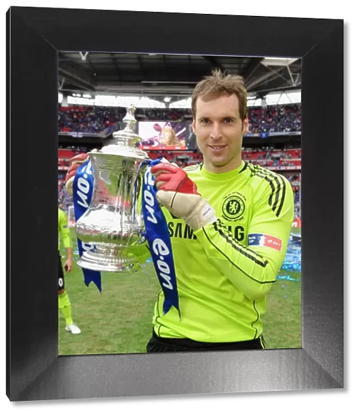 Chelsea's Petr Cech Triumphs with the FA Cup at Wembley Stadium (May 2010)