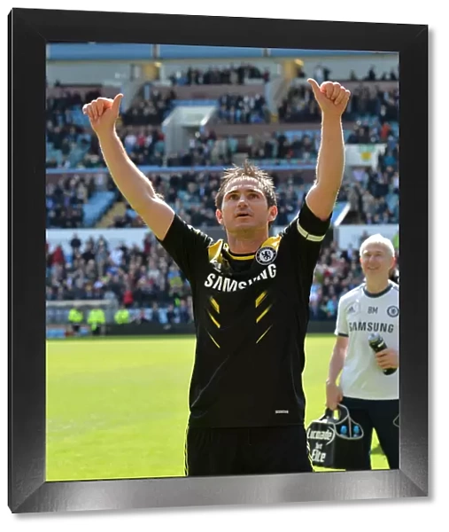 Frank Lampard's Triumphant Moment: Celebrating Chelsea's Victory at Aston Villa (May 11, 2013)