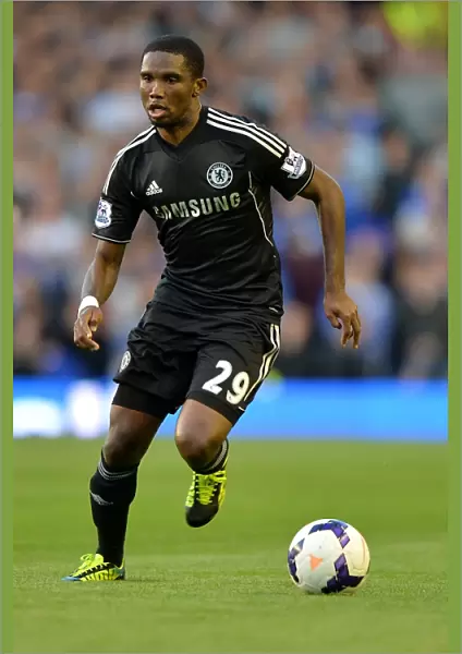 Samuel Eto'o in Action: Everton vs. Chelsea, Barclays Premier League, Goodison Park (September 14, 2013)
