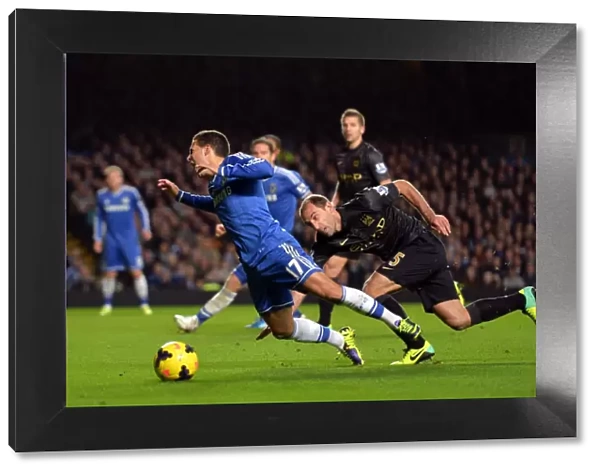 Intense Battle at Stamford Bridge: Eden Hazard vs. Pablo Zabaleta - Chelsea vs. Manchester City, Barclays Premier League (October 27, 2013)