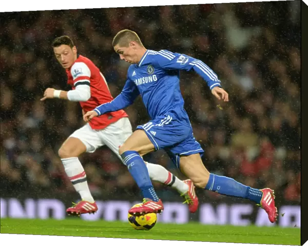Battle for the Ball: Torres vs. Ozil - Arsenal vs. Chelsea Rivalry, Premier League, Emirates Stadium (December 23, 2013)