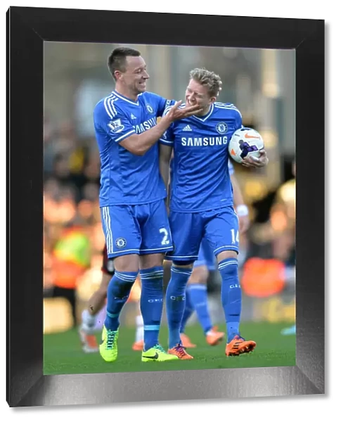 John Terry and Andre Schurrle: Celebrating Schurrle's Hat-Trick - Fulham vs. Chelsea, Barclays Premier League (1st March 2014)