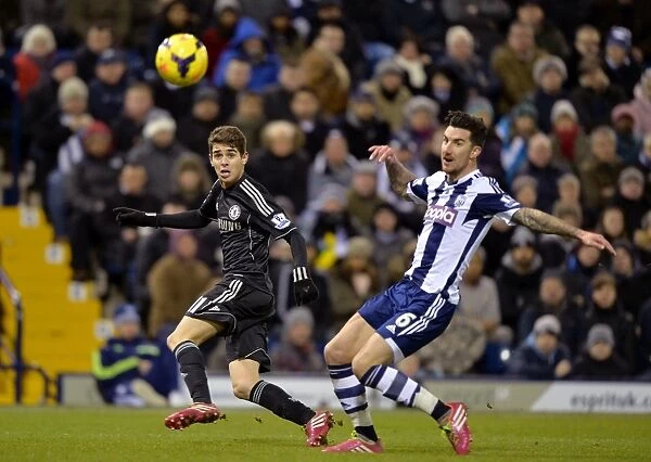 Battle for the Ball: Oscar vs. Liam Ridgewell - Chelsea vs. West Bromwich Albion, Premier League, 2014