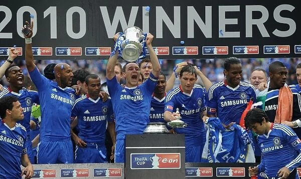 Chelsea's FA Cup Victory: John Terry Celebrates with Team at Wembley Stadium (May 2010)